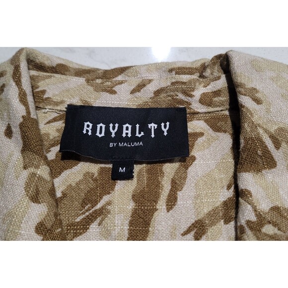 Royalty By MALUMA Desert Camoflauge Tan Rayon Linen Blend Heavyweight NWOT - Picture 9 of 12